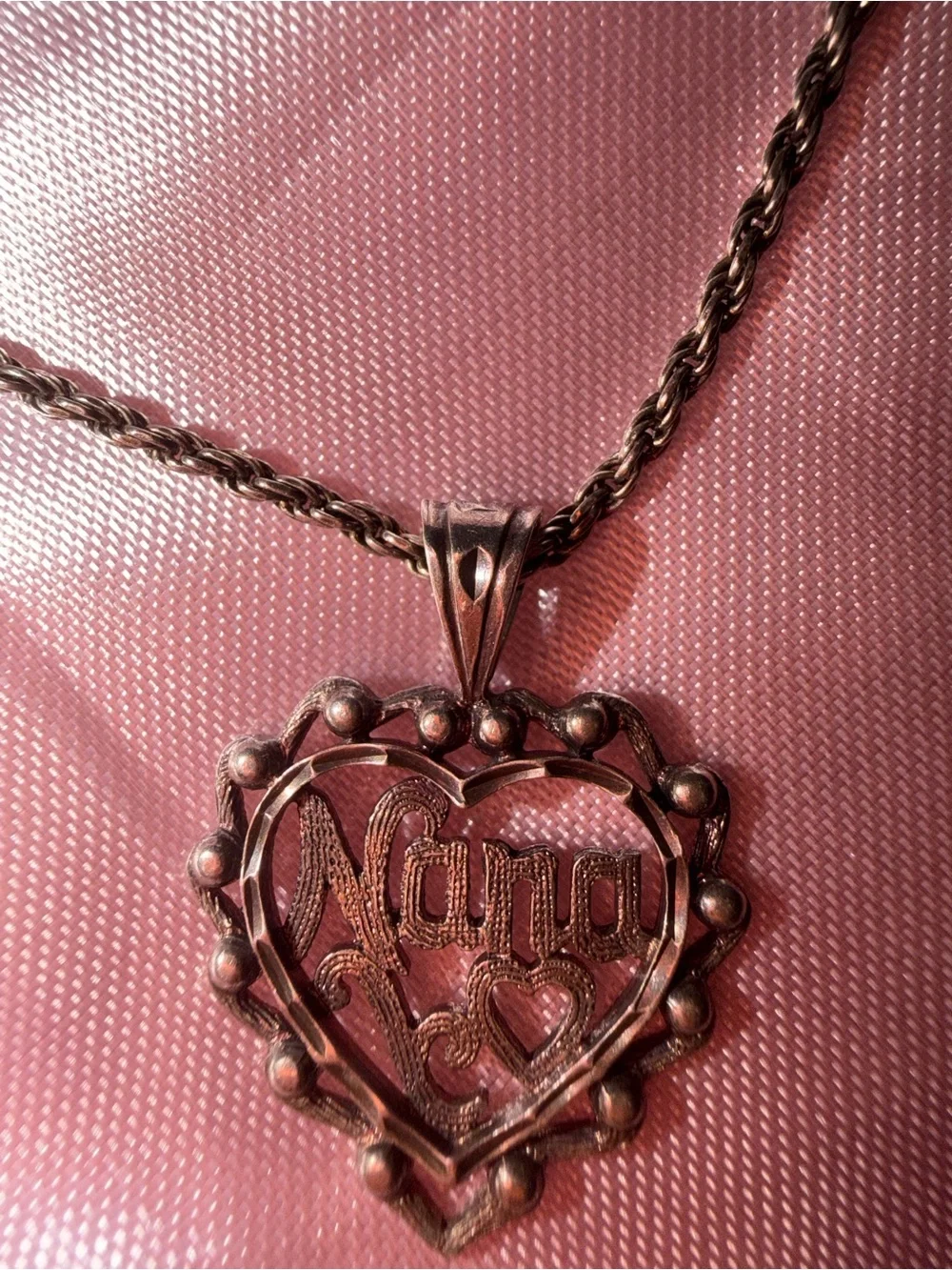 Sterling Silver Heart NANA  Pendant Necklace -